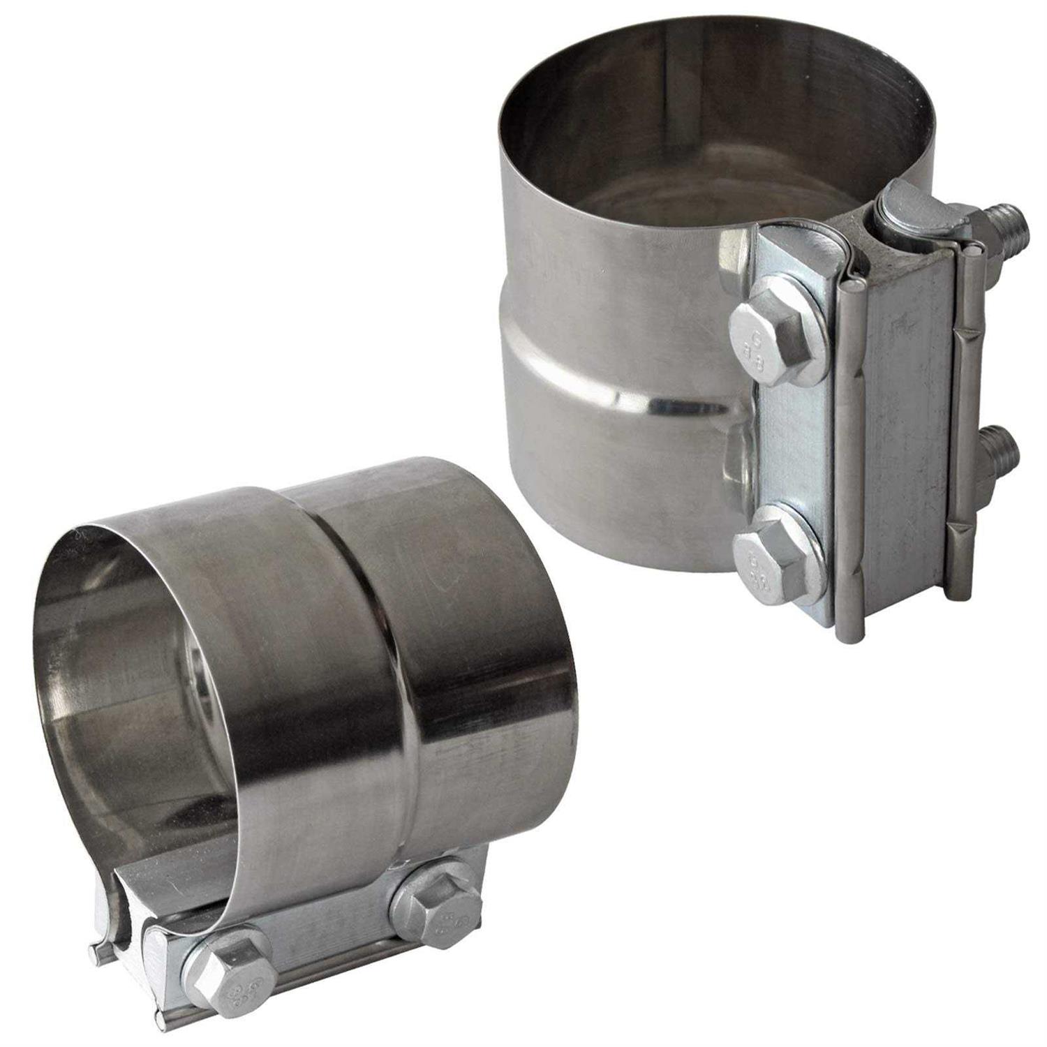 Exhaust Clamps Band Clamp Lap Joint Stainless Steel Lap Joint Exhaust Band Clamp with 1 Block 2Pcs Od Id Exhaust Pipe - Zenithce