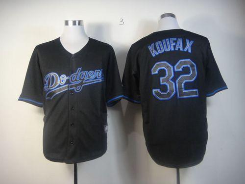 Dodgers #32 Sandy Koufax Black Fashion Stitched Jersey - Zenithce