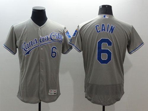 Royals #6 Lorenzo Cain Grey Flexbase Authentic Collection Stitched Jersey - Zenithce
