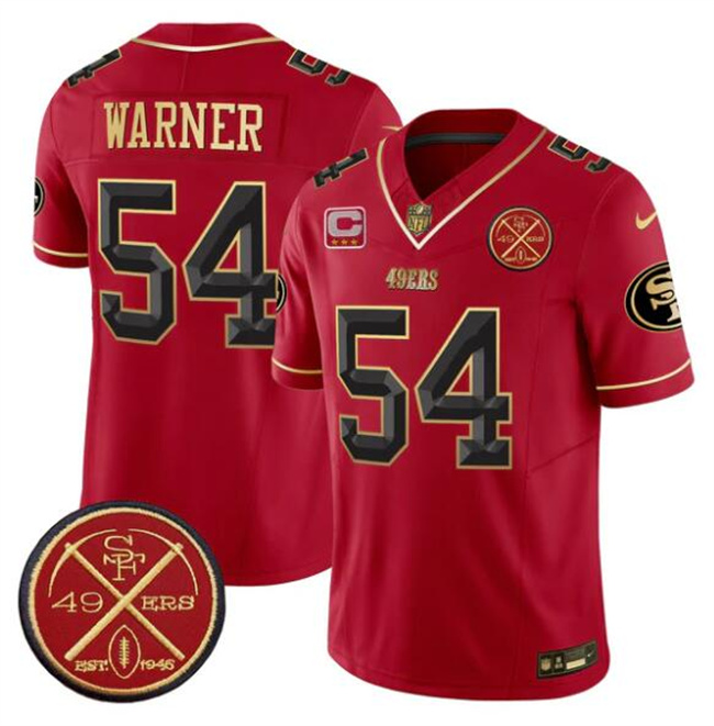 San Francisco 49ers #54 Fred warner Red F.U.S.E. 3-Star C With Est.1946 Patch Vapor Limited Stitched Jersey - Zenithce