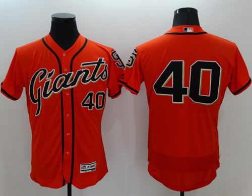 Giants #40 Madison Bumgarner Orange Flexbase Authentic Collection Stitched Jersey - Zenithce