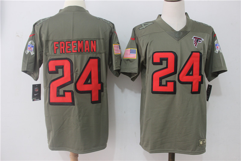 Atlanta Falcons #24 Devonta Freeman Olive Salute To Service Limited Stitched Nike Jersey - Zenithce