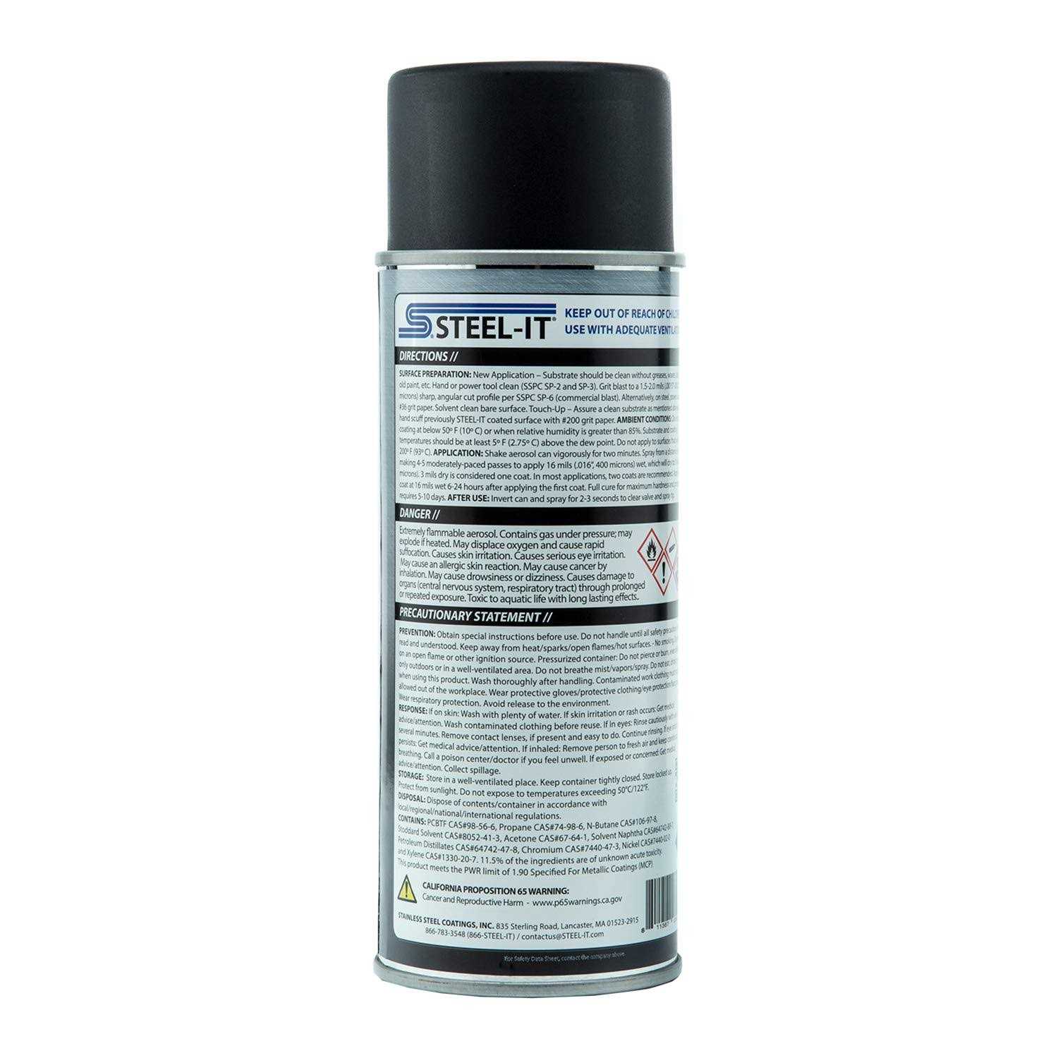 Steel-It Black Polyurethane 14oz Can - Zenithce