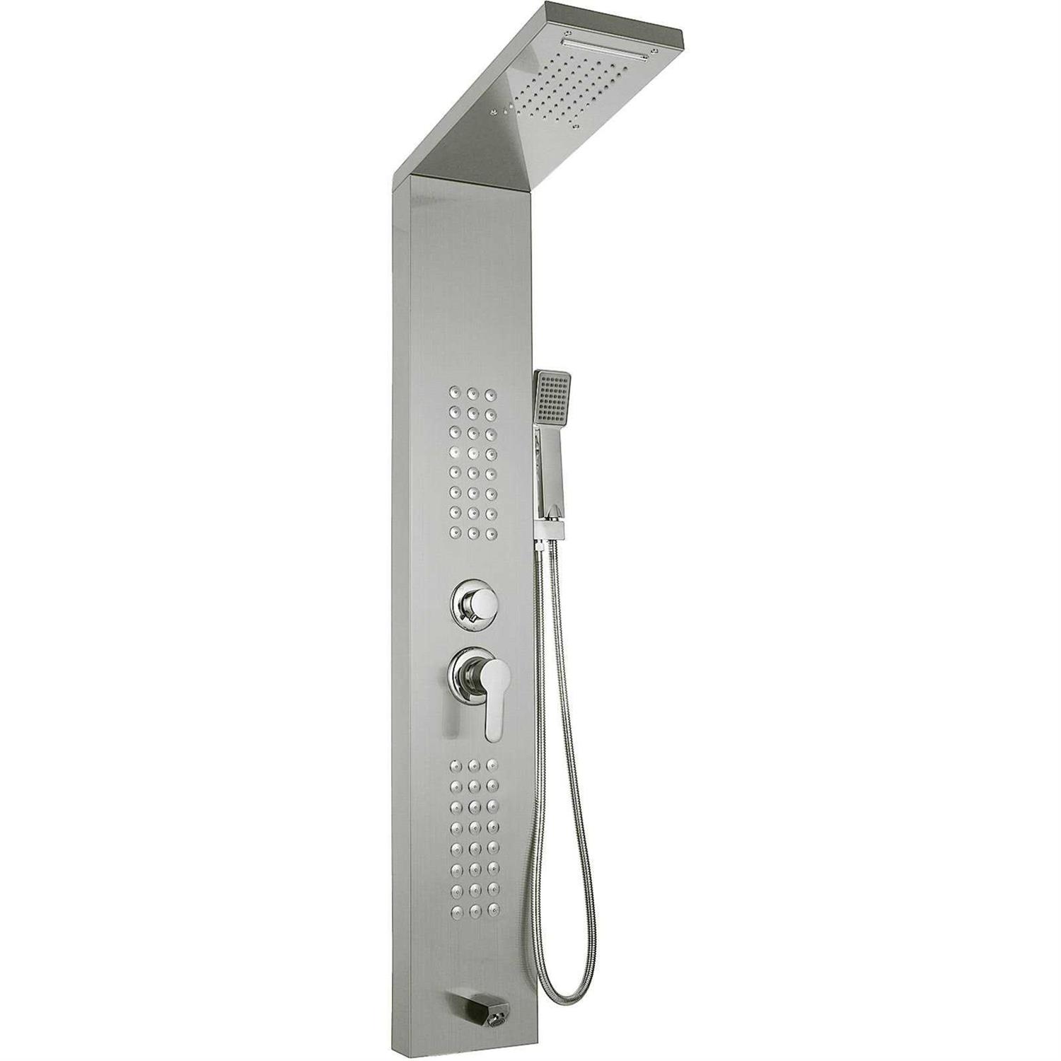 VEVOR Shower Panel Tower Rain Waterfall Massage Body System Jets 5in 1 Stainless Steel HSHS5HYFTHS000001V0 - Zenithce