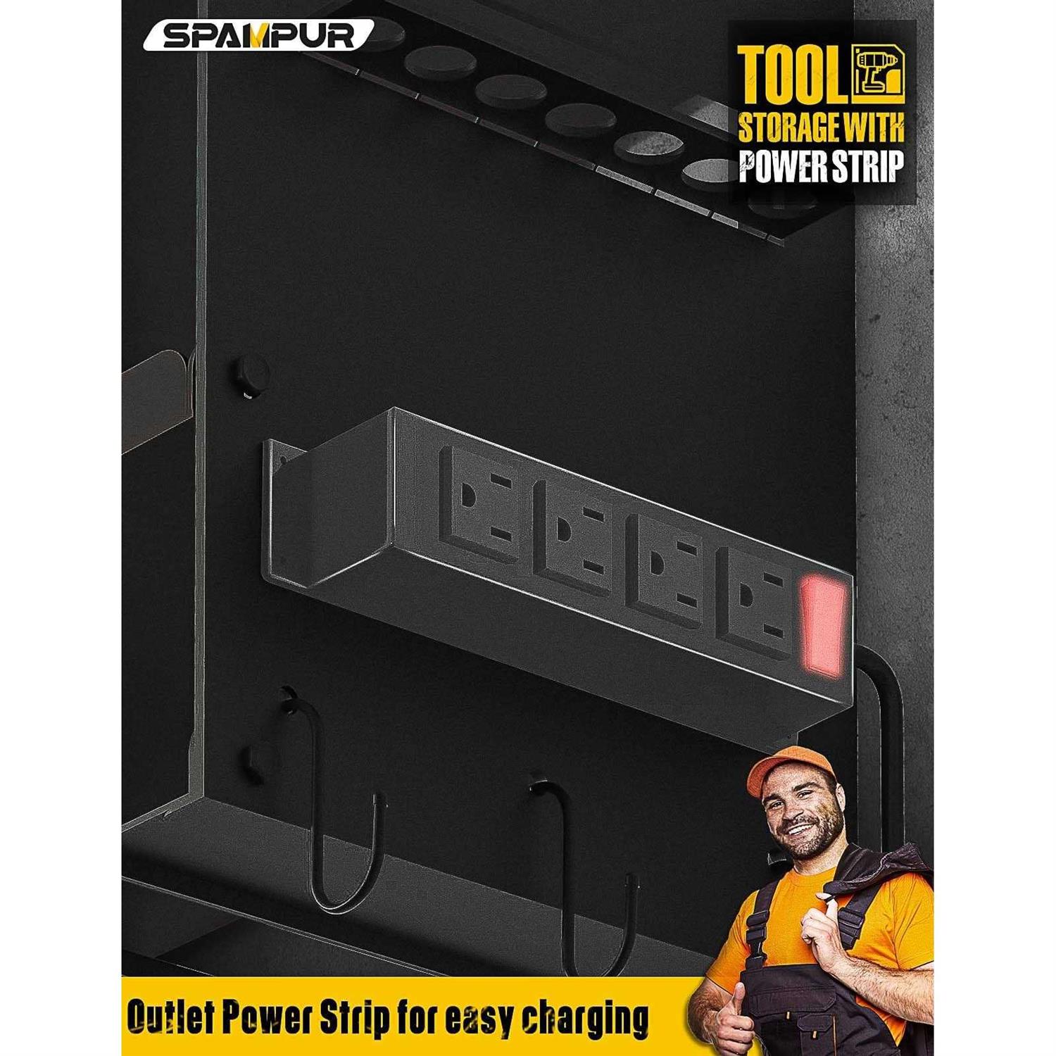 Spampur Power Tool Organizer for Tool Storage, Drill Holder Wall Mount, Tool Organizers and Storage Rack for Garage Organization - Zenithce