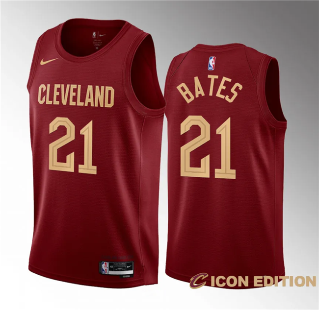 Cleveland Cavaliers #21 Emoni Bates Wine 2023 Draft Icon Edition Stitched Jersey - Zenithce