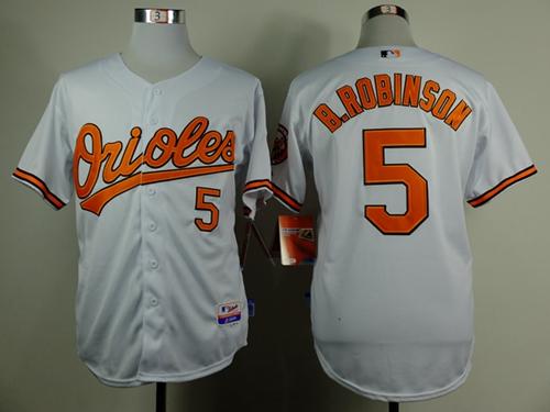 Orioles #5 Brooks Robinson White Cool Base Stitched Jersey - Zenithce