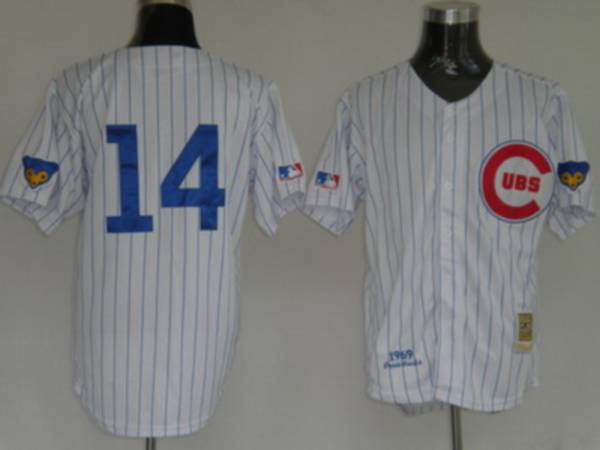 Mitchell And Ness Cubs #14 Ernie Banks Stitched White Throwback Jersey - Zenithce
