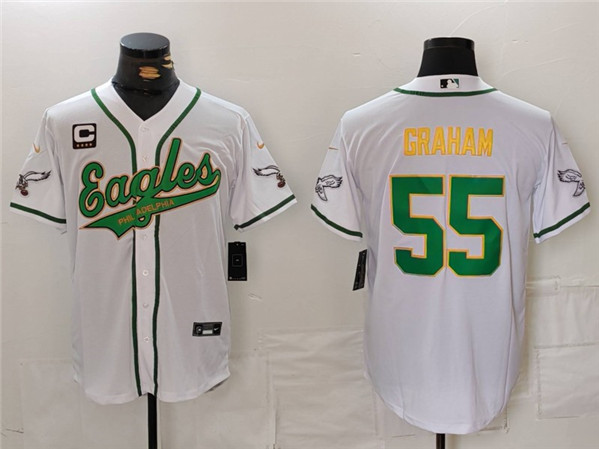 Philadelphia Eagles #55 Brandon Graham White Gold With 4-Star C Patch Cool Base Stitched Jersey - Zenithce