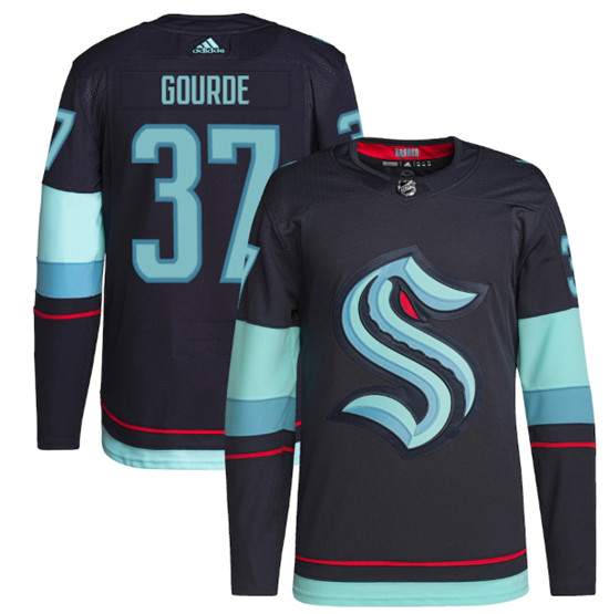 Seattle Kraken #37 Yanni Gourde Navy Stitched Jersey - Zenithce