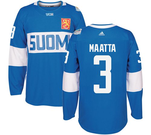 Team Finland #3 Olli Maatta Blue 2016 World Cup Stitched Jersey - Zenithce