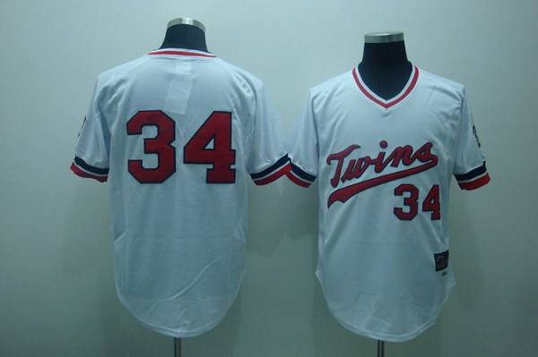 Twins #34 Kirby Puckett Stitched White Cooperstown Throwback Jersey - Zenithce