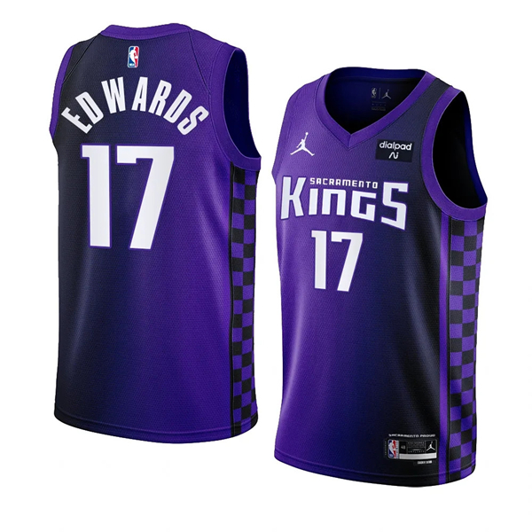Sacramento Kings #17 Kessler Edwards Purple 2023-24 Statement Edition Swingman Stitched Jersey - Zenithce