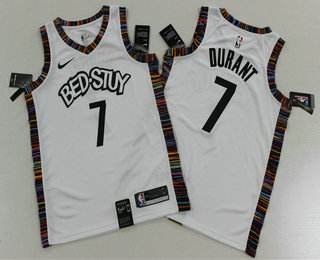 Brooklyn Nets #7 Kevin Durant NEW White 2020 City Edition Swingman Printed Jersey - Zenithce