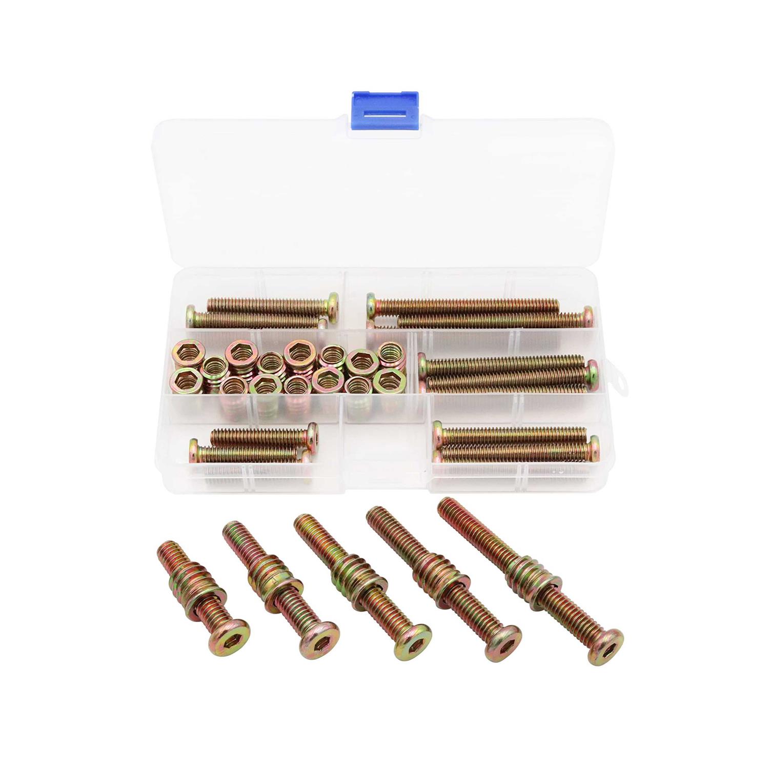 LBY Sets 5/16×15mm Threaded Inserts Nuts and Bolt Assortment kit - Zenithce