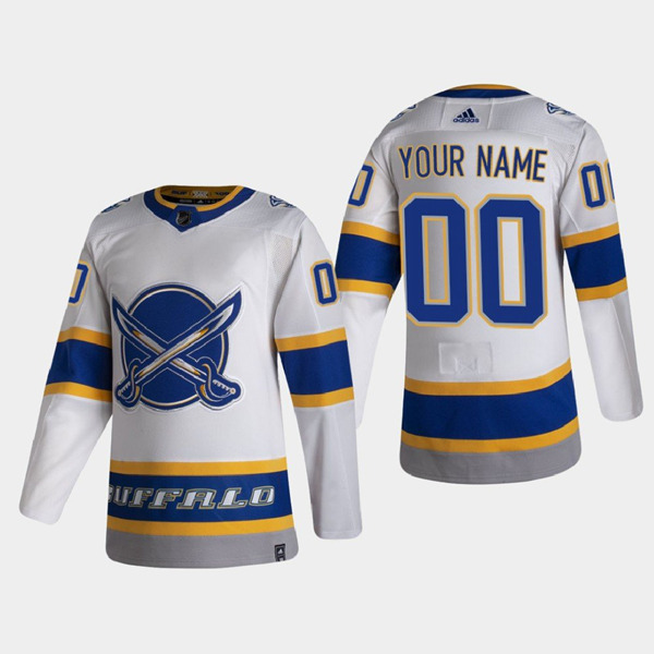 Adidas Buffalo Sabres Custom White 2020-21 Reverse Retro Stitched Jersey - Zenithce