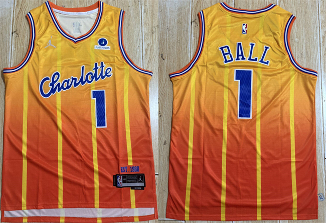 Charlotte Hornets #1 LaMelo Ball Orange 2025-26 City Edition Stitched Jersey - Zenithce