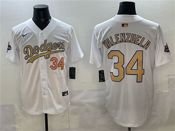 Los Angeles Dodgers #34 Toro Valenzuela White 2025 Gold Collection Limited Stitched Jersey - Zenithce