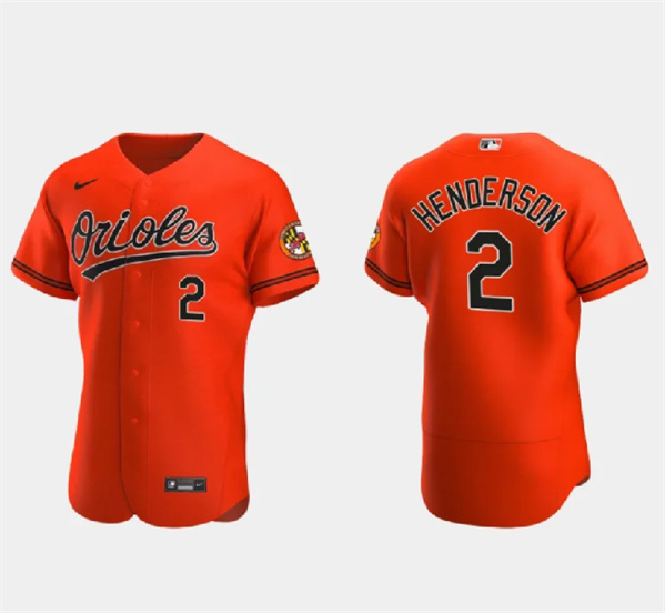 Baltimore Orioles #2 Gunnar Henderson Orange Flex Base Stitched Jersey - Zenithce