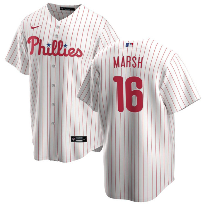 Philadelphia Phillies #16 Brandon Marsh White Cool Base Stitched Jersey - Zenithce