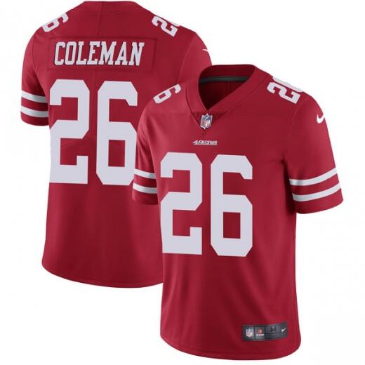 San Francisco 49ers #26 Tevin Coleman Red Vapor Untouchable Limited Stitched Jersey - Zenithce