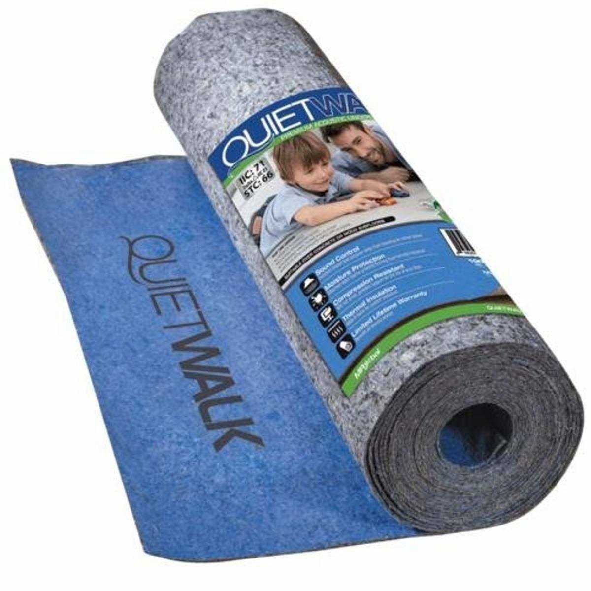Quiet Walk Quietwalk Underlayment for Laminate Flooring with Attached Vapor Barrier Offering Superior Sound Reduction Moisture Protection and Compression - Zenithce