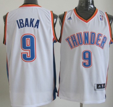 Oklahoma City Thunder #9 Serge Ibaka Revolution 30 Swingman White Jersey - Zenithce