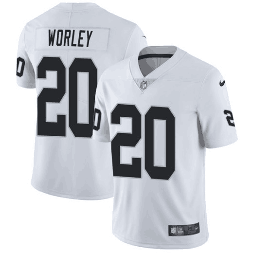 Raiders #20 Daryl Worley White Vapor Untouchable Limited Stitched Jersey - Zenithce