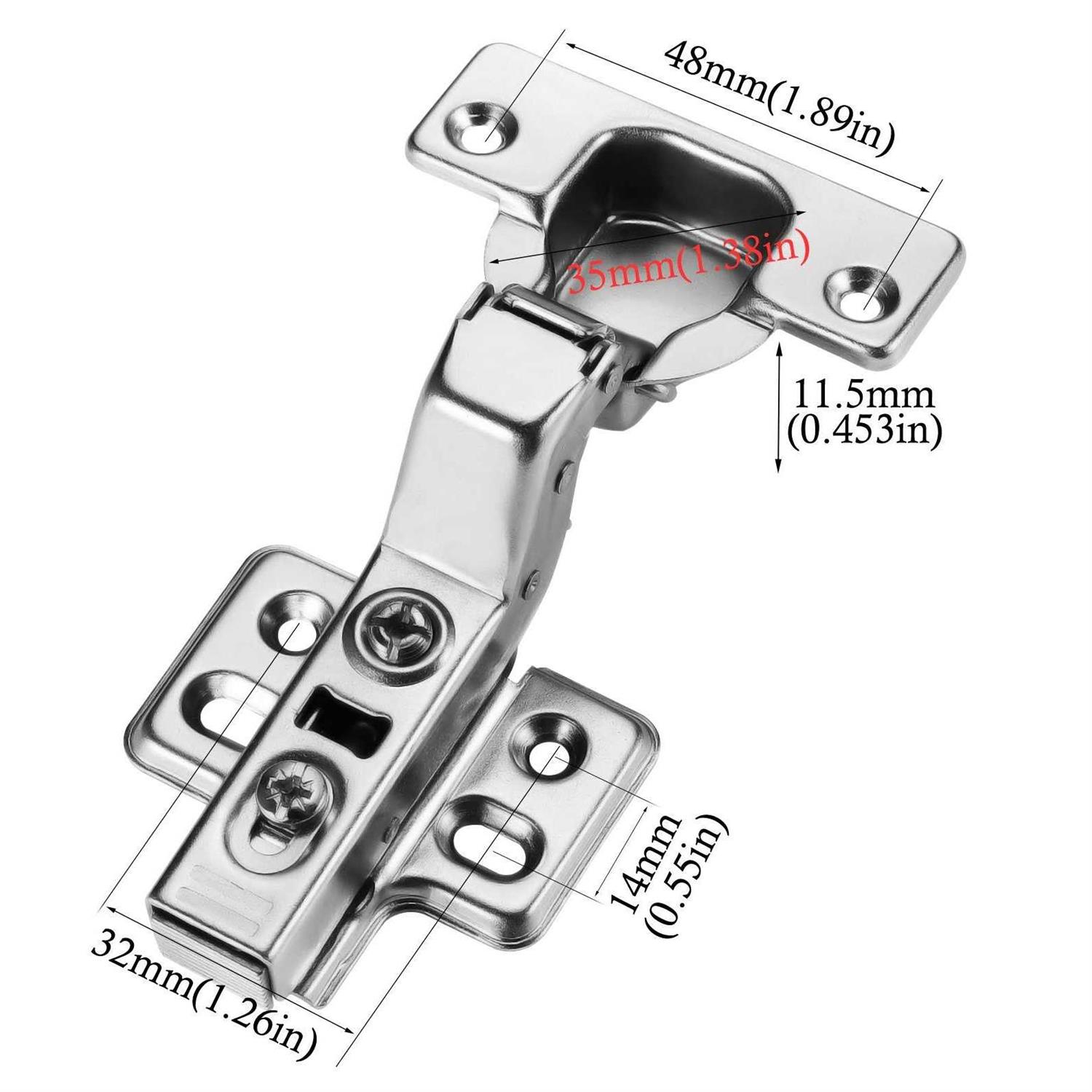 luokim 2pcs standard cabinet hinge,fit for frameless cabinet,european inset,soft closing,four-hole mounting plate hinges,nick - Zenithce