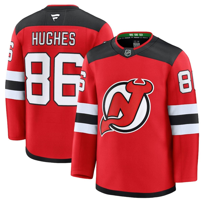 New Jersey Devils #86 Jack Hughes Red 2024-25 Home Stitched Jersey - Zenithce