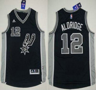 San Antonio Spurs #12 LaMarcus Aldridge Revolution 30 Swingman 2015-16 New Black Jersey - Zenithce