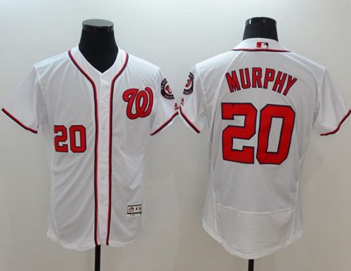 Nationals #20 Daniel Murphy White Flexbase Authentic Collection Stitched Jersey - Zenithce