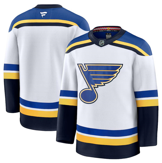 St. Louis Blues Blank White 2024-25 Away Stitched Jersey - Zenithce