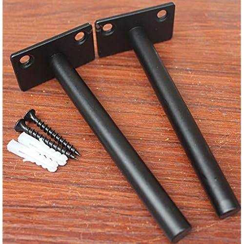 MHMYDZ Black Floating Shelf Bracket Solid Steel Blind Shelf Supports - Zenithce