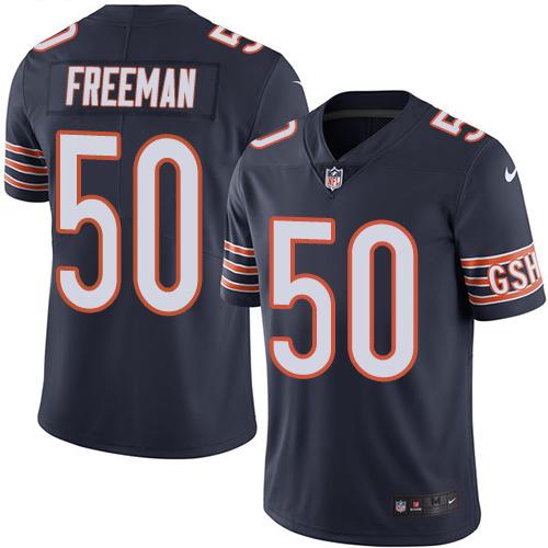 Bears #50 Jerrell Freeman Navy Blue Stitched Limited Rush Nike Jersey - Zenithce