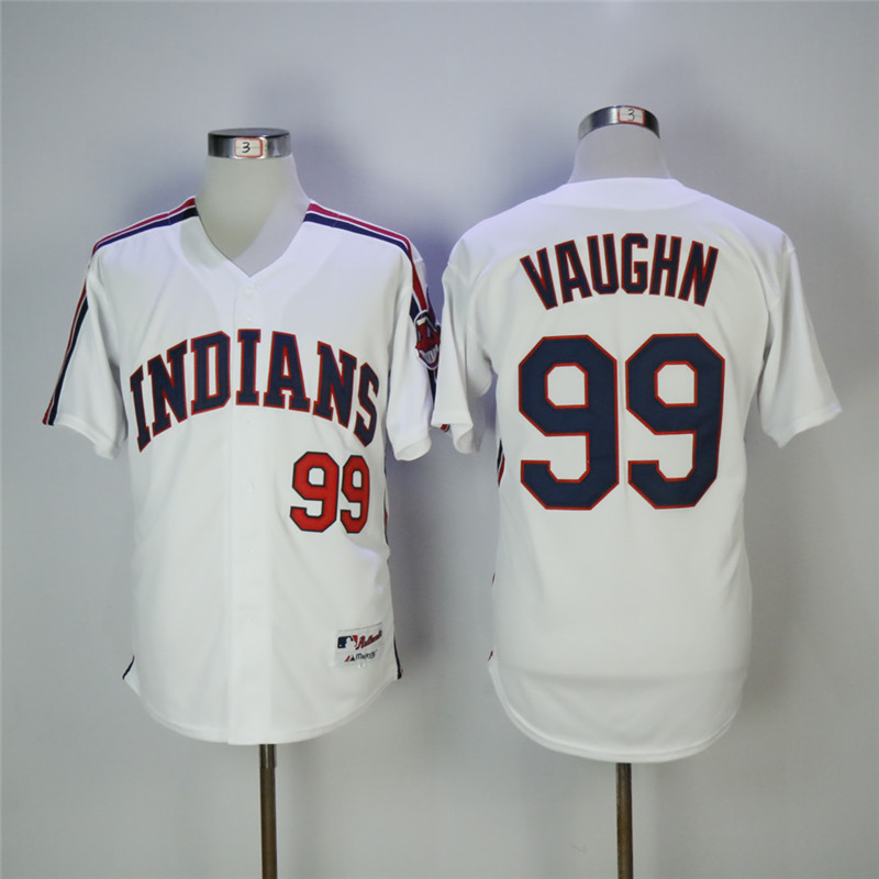 Cleveland Indians #99 Ricky Vaughn White Cooperstown Collection Stitched Jersey - Zenithce