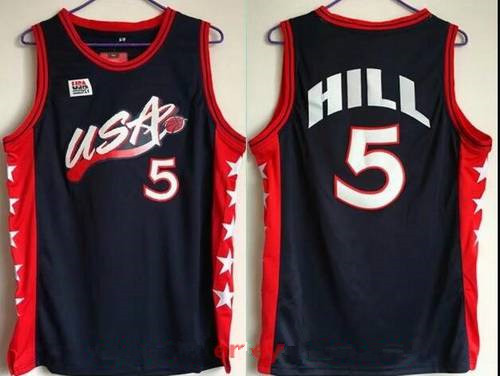 1996 Olympics Team USA #5 Grant Hill Navy Blue Stitched Swingman Jersey - Zenithce
