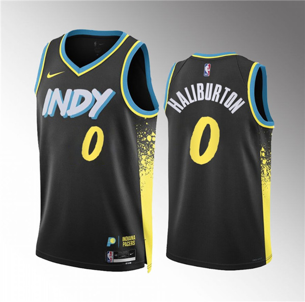 Indiana Pacers #0 Tyrese Haliburton Black 2023-24 City Edition Stitched Jersey - Zenithce
