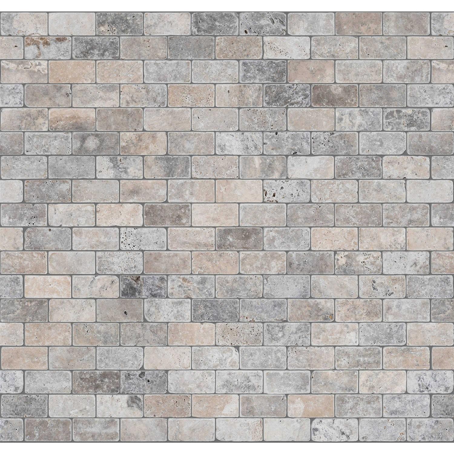 Satori Silver Crescent 12-in x 12-in Honed Natural Stone Travertine Versailles Stone Look Wall Tile 1001-0181-0 - Zenithce