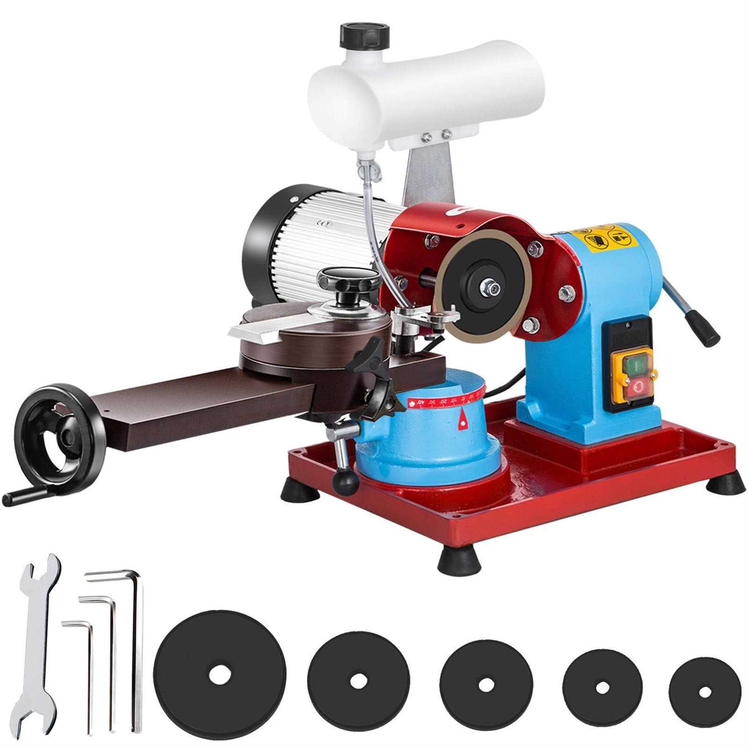 VEVOR Circular Saw Blade Sharpener 370W Bench Grinder w/ 5 Grinding Wheel - Zenithce