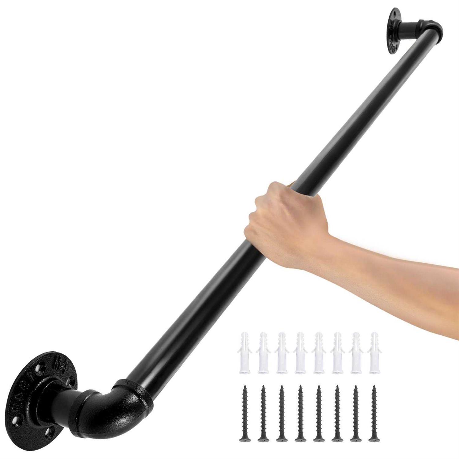 VEVOR Pipe Stair Handrail Staircase Handrail 440LBS Load Capacity Carbon Steel Pipe Handrail TZBGSLTFSGYG - Zenithce