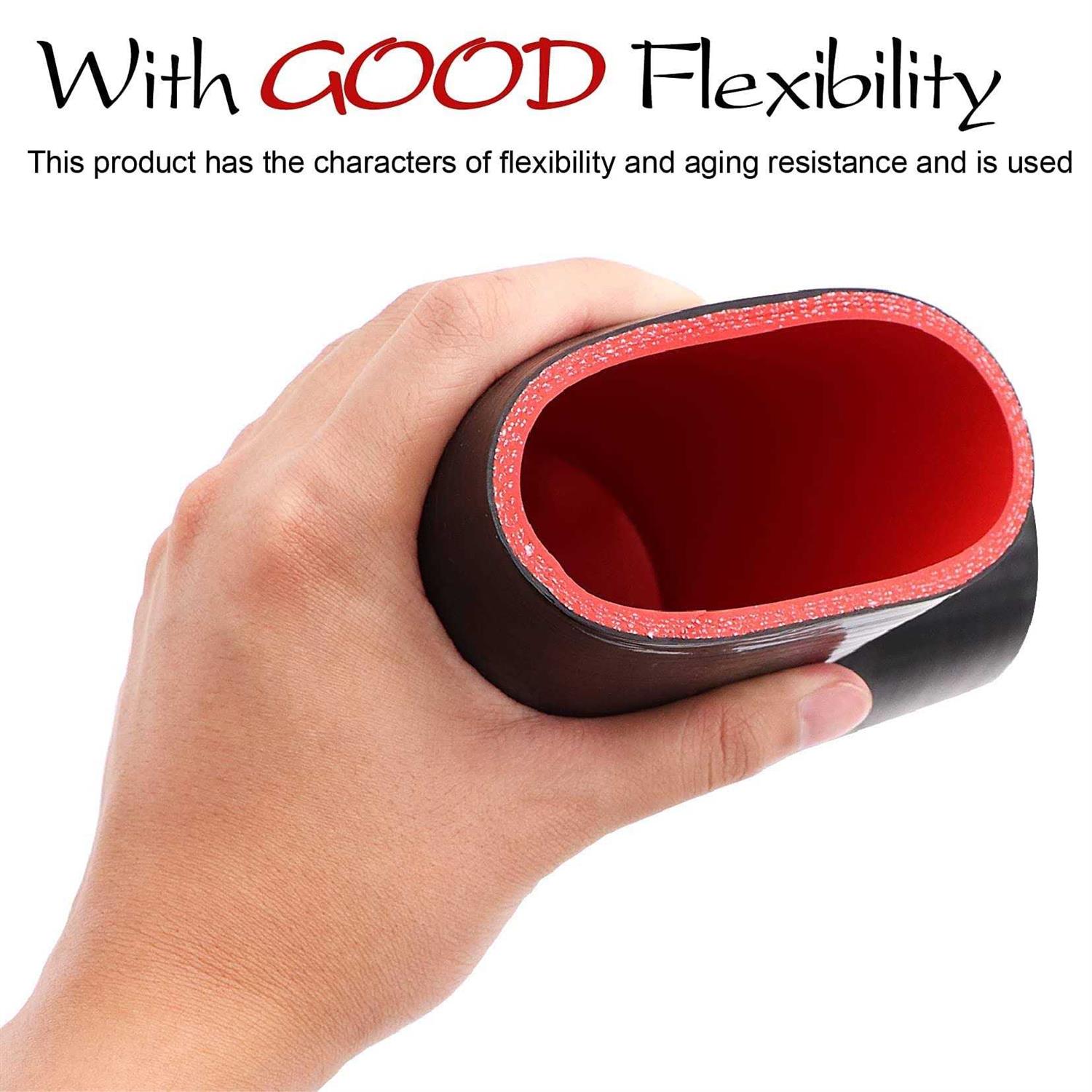 TuoLauthon 4-Ply 90 Degree Elbow Coupler Silicone Hose Length 102mm Thickness 5mm with 2 T-Bolt - Zenithce