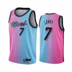Miami Heat 7 Kyle Lowry Blue Pink Swingman 2020 21 City Edition Jersey - Zenithce
