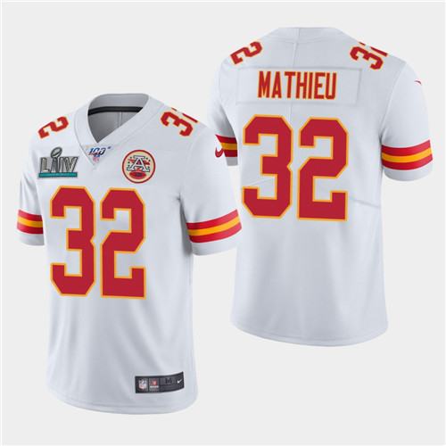 Chiefs #32 Tyrann Mathieu White Super Bowl LIV Vapor Untouchable Limited Stitched Jersey - Zenithce