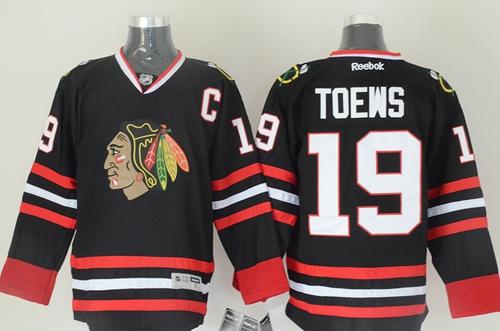 Blackhawks #19 Jonathan Toews Black Stitched Jersey - Zenithce