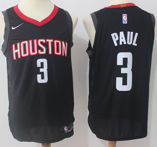 Houston Rockets #3 Chris Paul Black Authentic Statement Edition Jersey - Zenithce