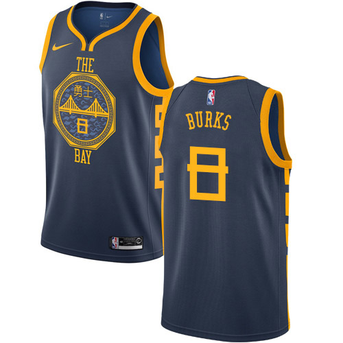 Warriors #8 Alec Burks Navy Swingman City Edition 2018-19 Jersey - Zenithce