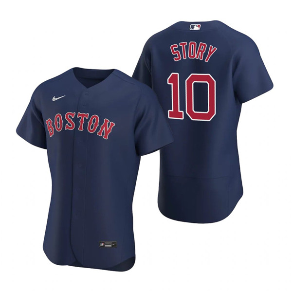 Boston Red Sox #10 Trevor Story Navy Flex Base Stitched Baseball Jersey - Zenithce