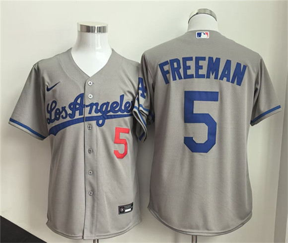 Los Angeles Dodgers #5 Freddie Freeman Gray Cool Base Stitched Jersey - Zenithce