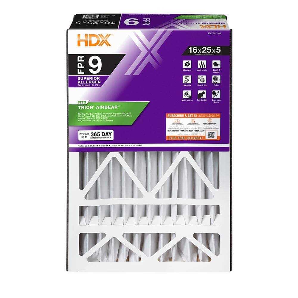 HDX 20 in. x 25 in. x Replacement Pleated Air Filter FPR 9 HDX-AB1625-13-3 - Zenithce